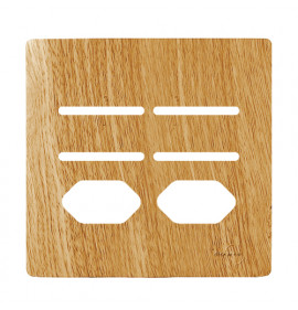 Placa p/ 4 Interruptores + 2 Tomadas 4x4 - Novara Avelã 